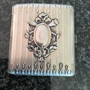 Early 1900s Vintage Silver Plated Cigarette Case, Stamped
